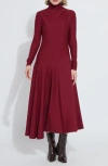 Lyssé Lysse Yaritza Asymmetric Long Sleeve Maxi Dress In Red