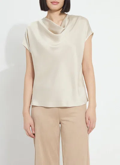 Lyssé Yasmin Drape Neck Sleeveless Blouse In Burgundy