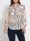 Lyssé Yesenia Roll Tab Utility Shirt In Multi