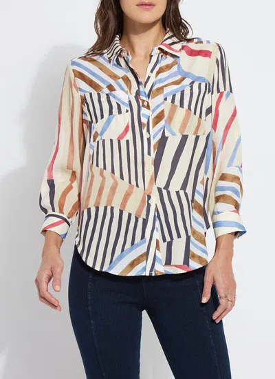 Lyssé Yesenia Roll Tab Utility Shirt In Multi