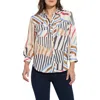 Lyssé Yesenia Roll Tab Utility Shirt In Stripe Art