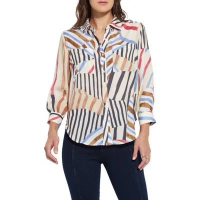 Lyssé Yesenia Utility Shirt In Stripe Art