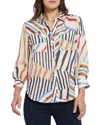 Lyssé Yesenia Roll Tab Utility Shirt In Stripe Art