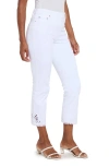 Lyssé Yori Eyelet Hem Crop Straight Leg Jeans In White