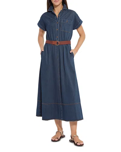 Lyssé Zelda Midi Belted Denim Dress In Purple