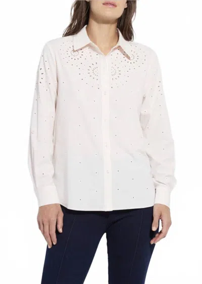 Lyssé Zelie Eyelet Embroder Shirt In Seed Pearl In Multi