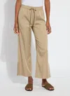 Lyssé Zena Drawstring Ankle Wide Leg Pant (27" Inseam) In Brown
