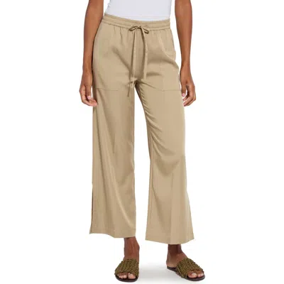 Lyssé Zena Drawstring Ankle Wide Leg Pants In Sandstone