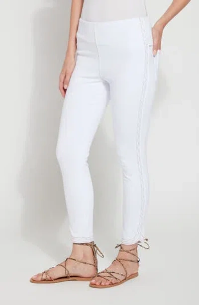 Lyssé Zigzag Tulip Hem Crop Skinny Jeans In White
