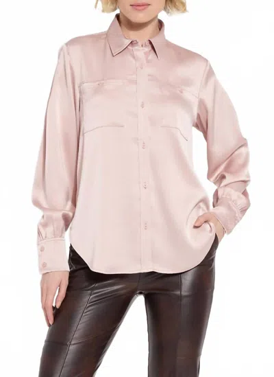 Lyssé Zoe Utility Boho Blouse In Antique Rose In Pink