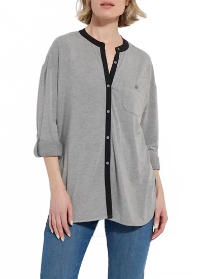 Lyssé Zola Jersey Shirt In Dark Heather Grey In Gray
