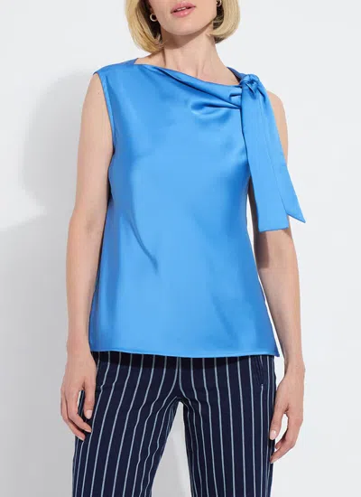 Lyssé Zulena Bow Tie Neck Top In Blue