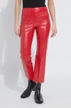 Lyssé 'lyssentials Elysse Faux Leather Ankle Bootcut Pants In Red