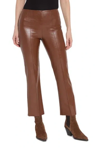 Lyssé 'lyssentials Elysse Faux Leather Ankle Bootcut Pants In Whiskey