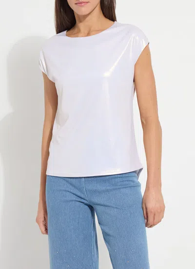 Lyssé Lyssentials Metallic Jersey Top In White