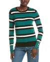M- Magaschoni M Magaschoni Striped Pullover In Green