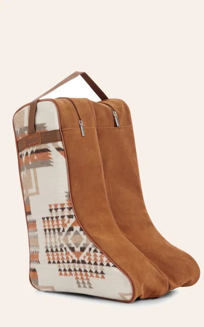 M&f Western Twister Cream & Cinnamon Aztec Blanket Boot Bag In Brown