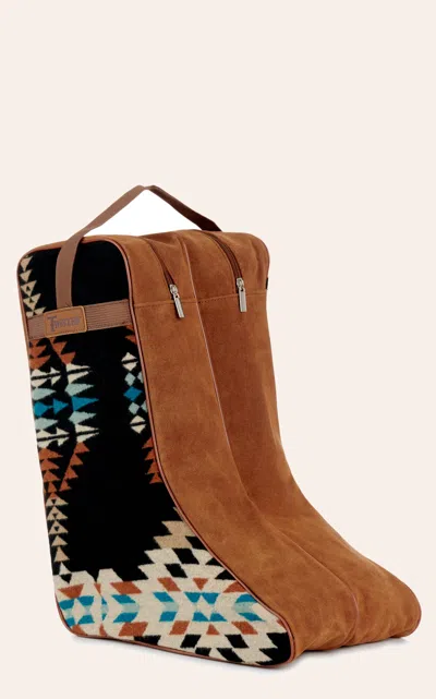 M&f Western Twister Cream & Cinnamon Aztec Blanket Boot Bag In Brown
