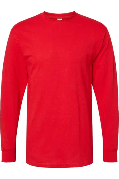M & O Gold Soft Touch Long Sleeve T-shirt In Red