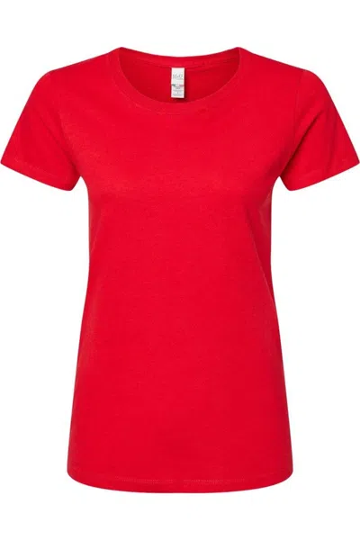M & O Women´s Gold Soft Touch T-shirt In Red