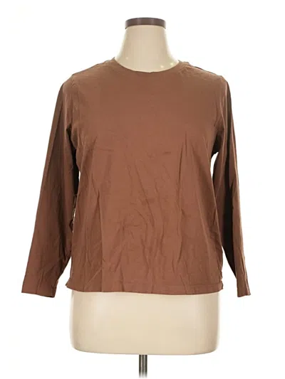 Pre-owned M&s 3/4 Sleeve T-shirt In Brown