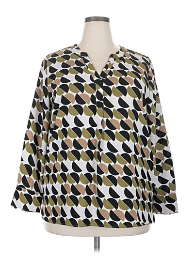 Pre-owned M&s Collection 3/4 Sleeve Blouse In Green