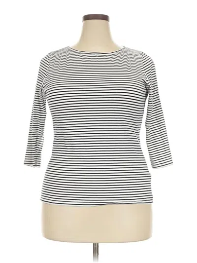 Pre-owned M&s Collection 3/4 Sleeve T-shirt In White