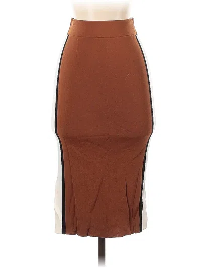 Pre-owned M&s Collection Casual Skirt In Brown