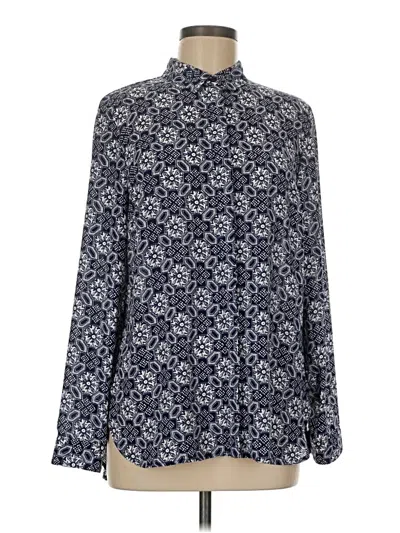 Pre-owned M&s Collection Long Sleeve Blouse In Blue