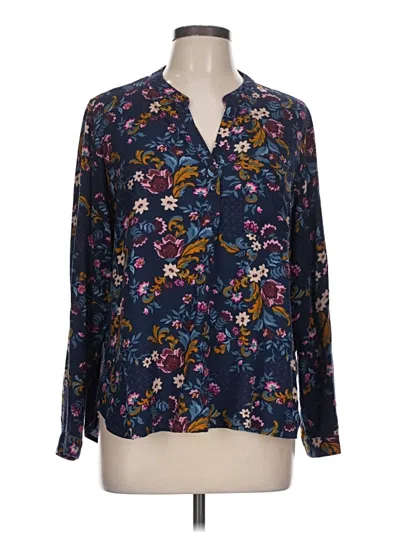 Pre-owned M&s Collection Long Sleeve Blouse In Blue
