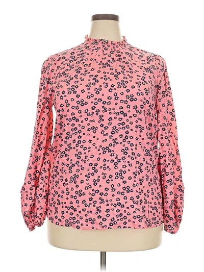 Pre-owned M&s Collection Long Sleeve Blouse In Pink