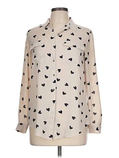 Pre-owned M&s Collection Long Sleeve Blouse In White