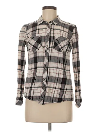Pre-owned M&s Collection Long Sleeve Button Down Shirt In Gray