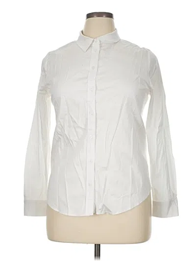 Pre-owned M&s Collection Long Sleeve Button Down Shirt In White