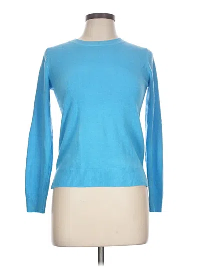 Pre-owned M&s Collection Long Sleeve Top Blue Crew Neck Tops