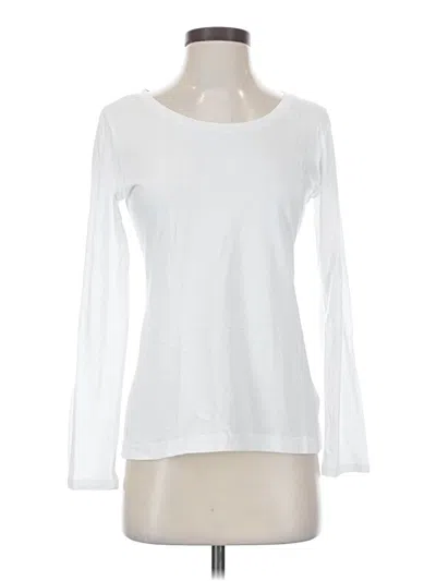 Pre-owned M&s Collection Long Sleeve Top White Boatneck Tops