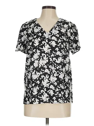 Pre-owned M&s Collection Short Sleeve Blouse In Black