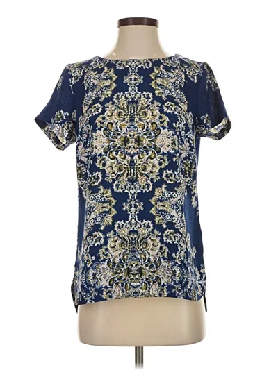 Pre-owned M&s Collection Short Sleeve Blouse In Blue