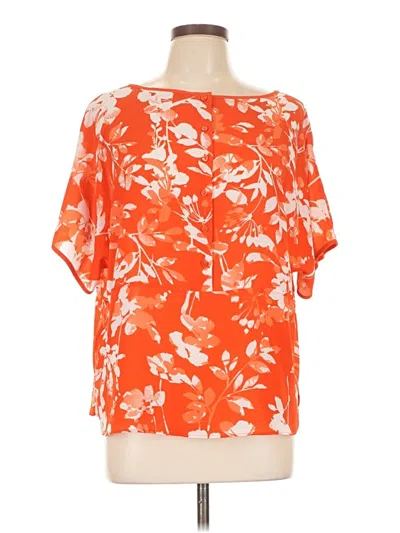 Pre-owned M&s Collection Short Sleeve Blouse In Orange