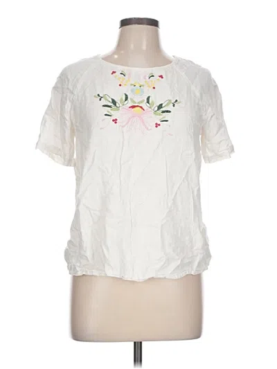 Pre-owned M&s Collection Short Sleeve Blouse In White