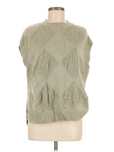 Pre-owned M&s Collection Short Sleeve Turtleneck In Green
