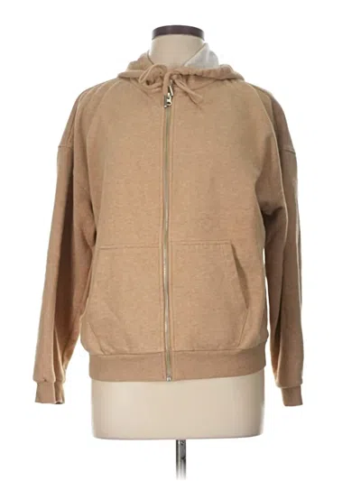 Pre-owned M&s Collection Zip Up Hoodie In Brown