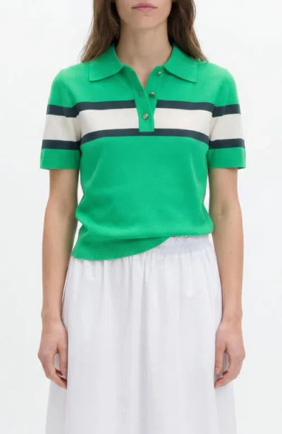 M&s Compact Stripe Polo Sweater In Multi