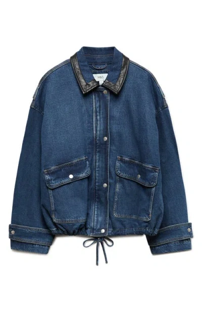 M&s Denim Bomber Jacket In Blue