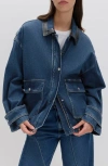 M&s Denim Bomber Jacket In Blue