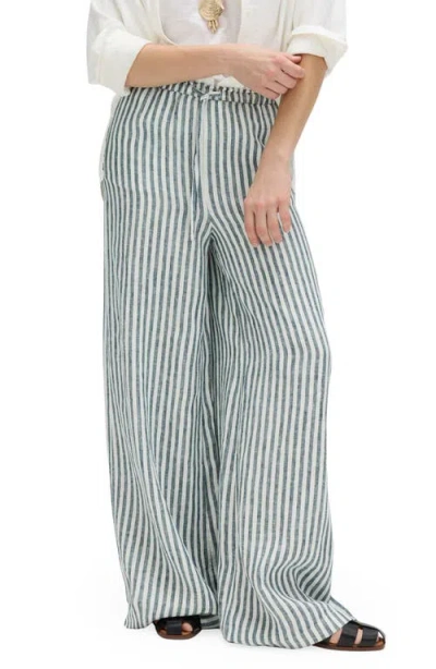 M&s Linen Palazzo Pants In White