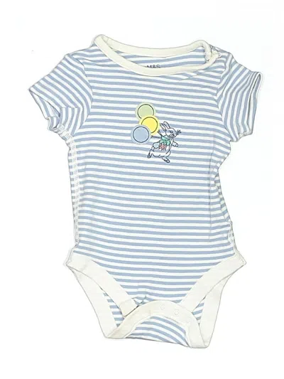 Pre-owned M&s Babies' Short Sleeve Onesie In Blue