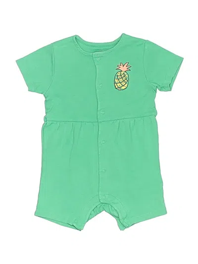 Pre-owned M&s Babies' Short Sleeve Onesie In Green