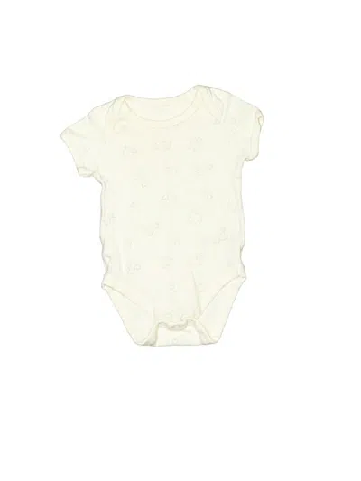 Pre-owned M&s Babies' Short Sleeve Onesie In Ivory