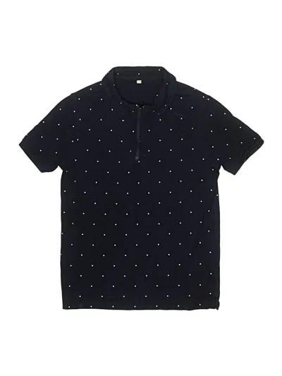 Pre-owned M&s Kids' Short Sleeve Top Black Polka Dots Pattern Collared Neckline Tops
